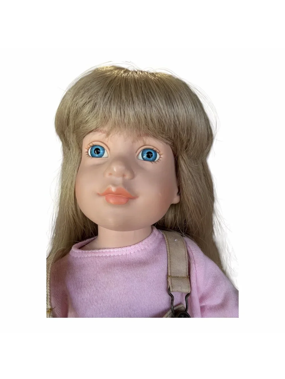 17” play doll with overalls